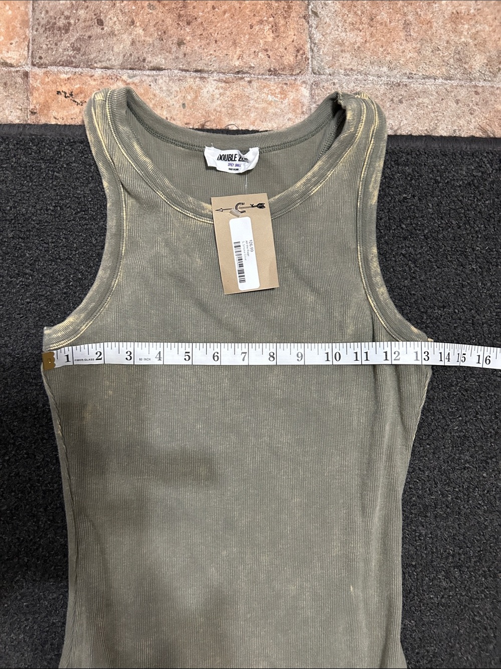 Olive Green Ribbed Tank Dress